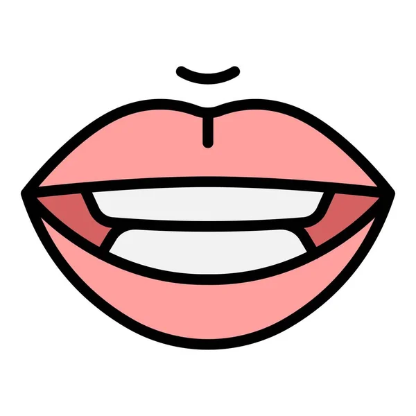 Icône Expression Vocale Vecteur Contour Visage Appareil Bouche Parler Couleur — Image vectorielle