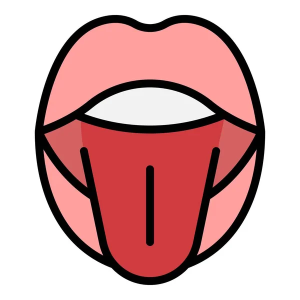 Mouth Animation Icon Outline Vector Lip Pronunciation Face Expression Color — Stock Vector