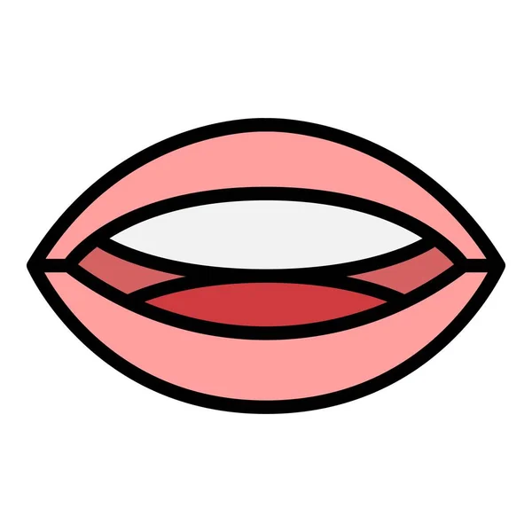 语言清晰的图标轮廓向量 嘴巴的发音 语音动画色彩扁平 — 图库矢量图片