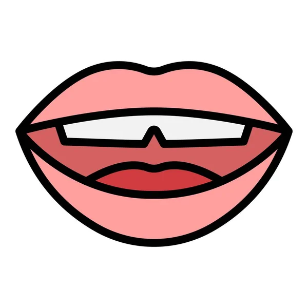 Speech Sound Icon Outline Vector Mouth Pronunciation Speak Sync Color — Stock Vector