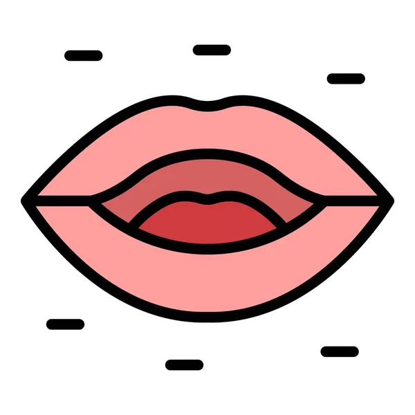 Lip Sync Animasi Icon Outline Vektor Mulut Ekspresi Warna Bicara - Stok Vektor