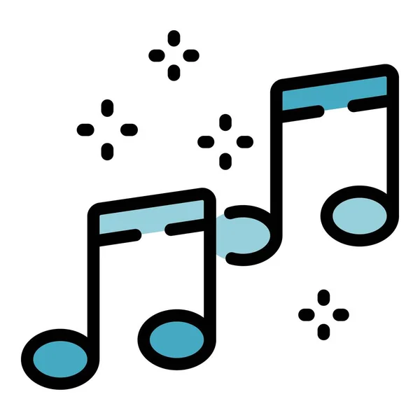 Música Escuchar Icono Contorno Vector Escucha Canción Color Podcast Audio — Vector de stock