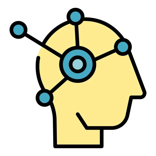 Brainstorming Ícone Contorno Vetor Percepção Visual Processo Cognitivo Cor Plana — Vetor de Stock