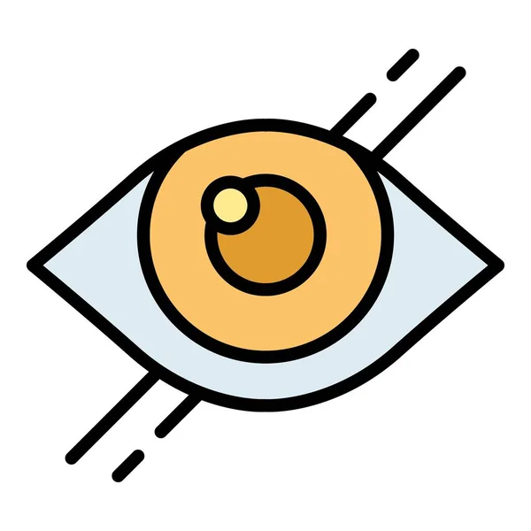 Visual Eye Icon Outline Vector Sensory Perception Health Process Color — Stock Vector