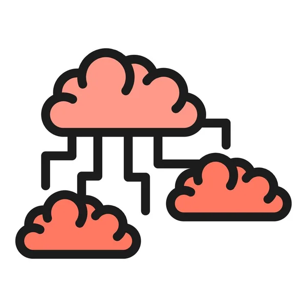 Opslag Geheugen Cloud Icoon Overzicht Vector Data Server Externe Database — Stockvector