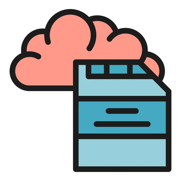 Εικονίδιο Περίγραμμα Εικονίδιο Μνήμης Σύννεφο Κάρτα Δίσκος Αποθήκευσης Micro Χρώμα — Διανυσματικό Αρχείο