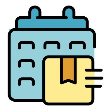 Servis servis simgesi ana hatları vektörü. Sevkiyat. Kargo taşıma rengi düz