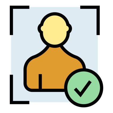 Biyometrik tanımlama ikonu ana hatları vektörü. El yazısı tanıma. Parmak rengini tara