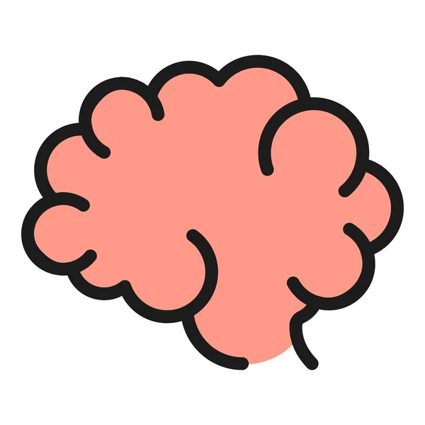 人脑图标勾勒出载体 头脑清醒精神健康色彩扁平 — 图库矢量图片
