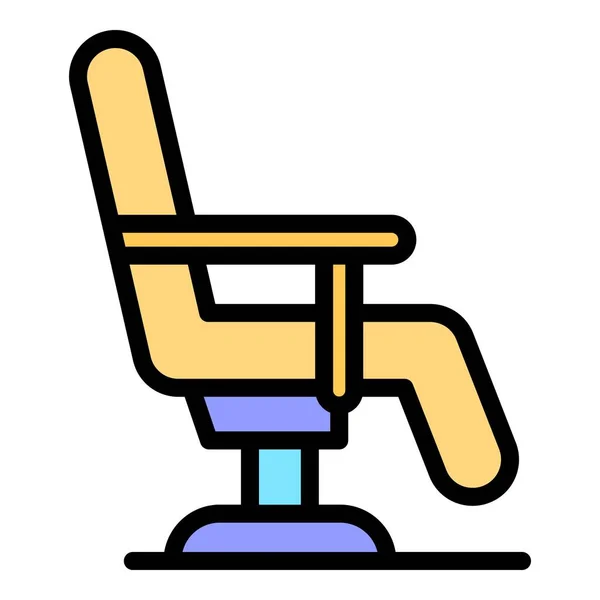Salon Sandalyesinin Ikon Ana Hatları Vektörü Güzellik Salonu Kuaför Ekipmanı — Stok Vektör