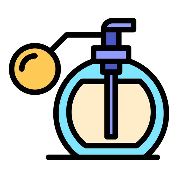 Άρωμα Μπουκάλι Εικονίδιο Περίγραμμα Διάνυσμα Σπρέι Παρφουμ Καλλυντική Κολόνια Χρώμα — Διανυσματικό Αρχείο