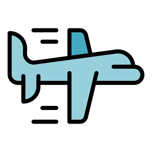 Flugzeug Versand Symbol Umrissvektor Schiffslieferung Export Service Farbe Flach — Stockvektor