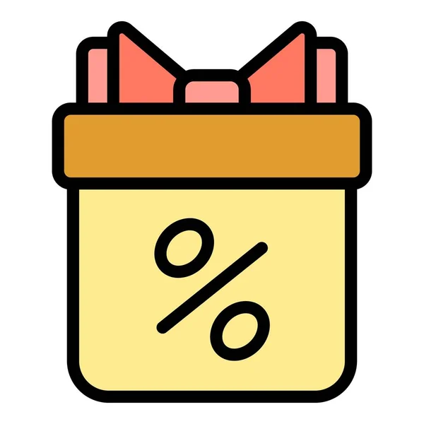 Das Symbol Für Den Geschenkverkauf Umreißt Den Vektor Geschenkband Vorhanden — Stockvektor