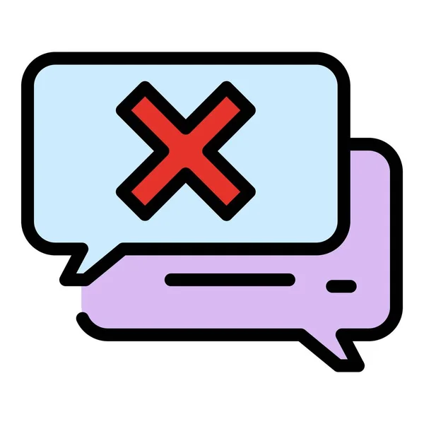 Arrêtez Discuter Icône Contour Vecteur Ban Parle Évitez Chat Couleur — Image vectorielle