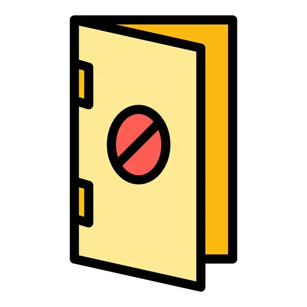 Kein Umrissvektor Für Haustürsymbole Sperrgebiet Verbotener Zugang Farbe Flach — Stockvektor