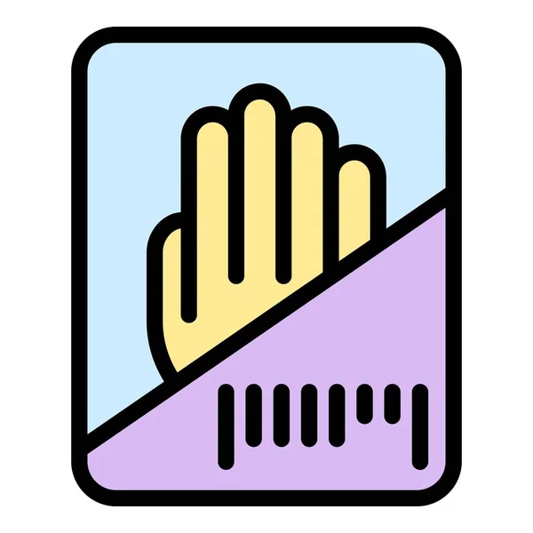 Ícone Reconhecimento Mão Contorno Vetor Varredura Biométrica Cor Identificação Sensor —  Vetores de Stock