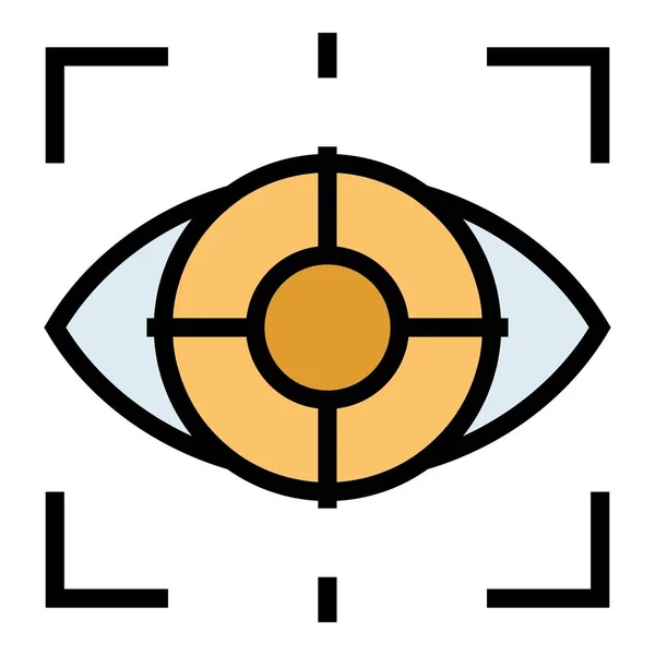 Göz Tarama Simgesi Ana Hat Vektörü Görüntüyü Tara Retina Tanıma — Stok Vektör