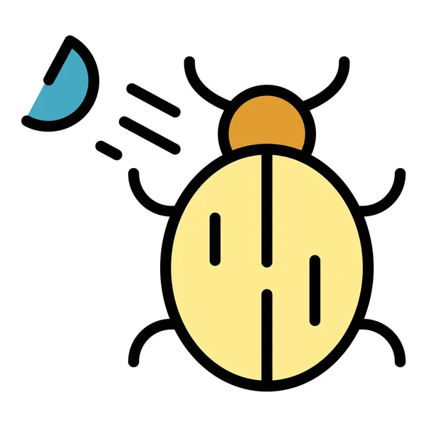 Sprühen Von Bug Symbolen Umrissvektor Insektenspray Farbe Der Aerosolflasche Flach — Stockvektor