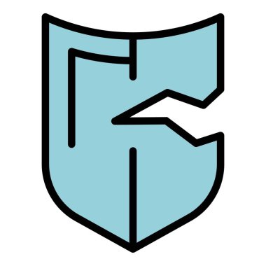 Dolandırıcılık ikonu ana hatları vektörü. Güvenliği durdurun. Siber anahtar rengi düz