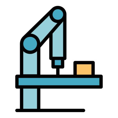 Endüstriyel robot taslak vektörü. Endüstri kolu. Fabrika el rengi düz