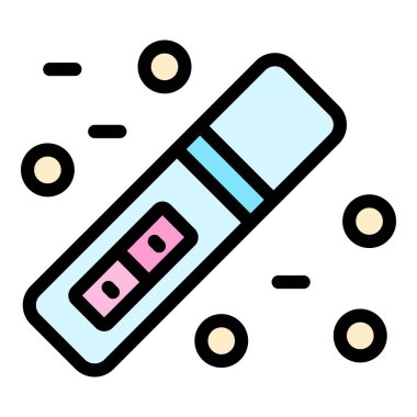 Jinekoloji test ikonu ana hatları vektörü. Hamilelik sonucu. Sağlıklı bereket rengi düz