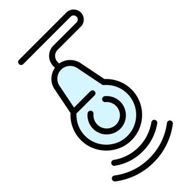 Ultrasonografi ikonu ana hat vektörü. Ultrason muayenesi. Tıbbi tarayıcı rengi düz