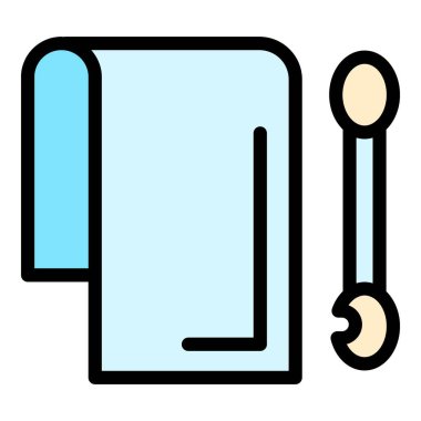 Jinekoloji sınavı ikonu ana hatları vektörü. Kadın sağlığı. Servikal test rengi düz