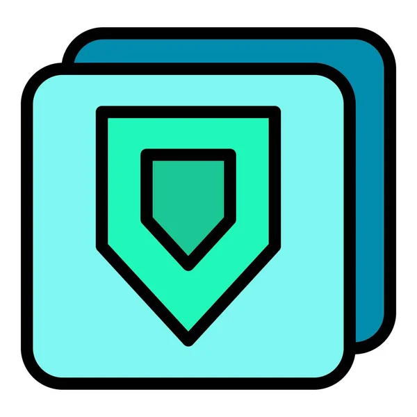 Escudo Ícone Segurança Contorno Vetor Protege Guarda Privacidade Cor Bloqueio — Vetor de Stock