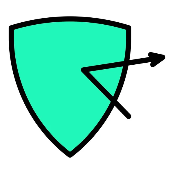 Starkes Schild Symbol Umrissvektor Schützen Sie Wache Sicherheitsschloss Farbe Flach — Stockvektor