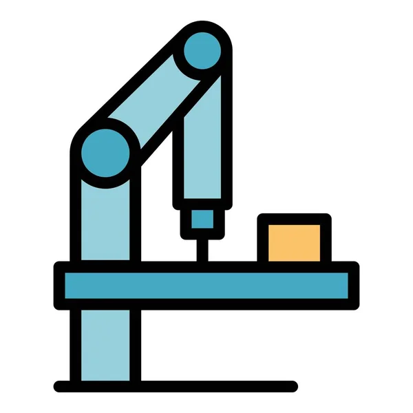 Βιομηχανική Εικόνα Ρομπότ Διάνυσμα Περίγραμμα Βιομηχανικός Βραχίονας Εργοστάσιο Χέρι Χρώμα — Διανυσματικό Αρχείο