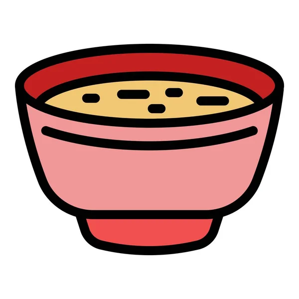 Вектор Контура Иконки Супа Фасоли Хорватская Кухня Гороховый Ужин — стоковый вектор