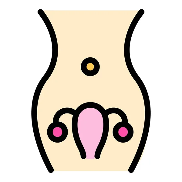 Reproductive Health Icon Outline Vector Female Uterus Woman Organ Color — Stock Vector