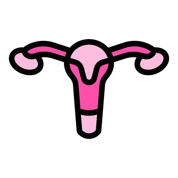 Vettore Contorno Icona Esame Pelvico Salute Delle Donne Cervice Consultazione — Vettoriale Stock