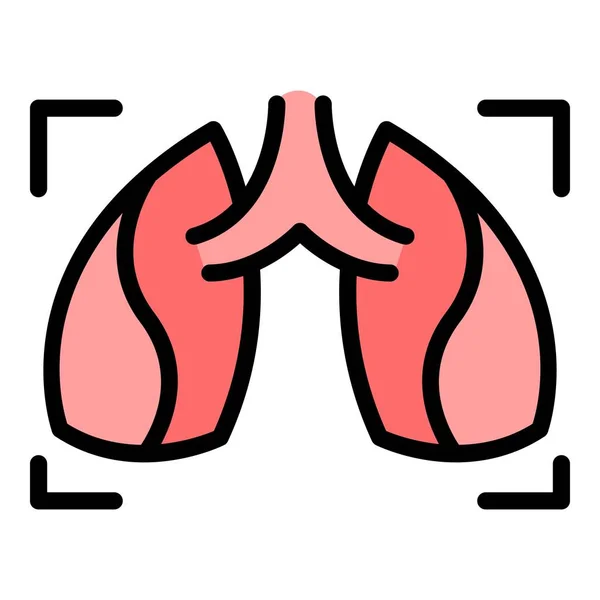 Φθοριογραφία Πνευμόνων Διάνυσμα Περίγραμμα Ακτινογραφία Ασθενούς Καρκίνος Στήθος Χρώμα Επίπεδη — Διανυσματικό Αρχείο