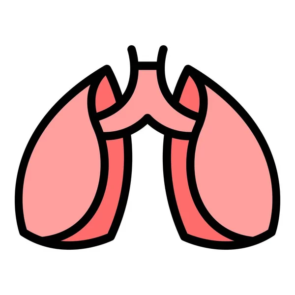 Pulmões Paciente Ícone Contorno Vetor Raio Pulmonar Doutor Cor Saúde —  Vetores de Stock