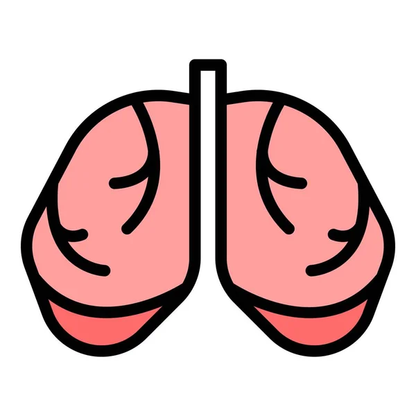 Ikona Zdrowych Płuc Wskazuje Wektor Prześwietlenie Medyczne Kolor Płuc Pacjenta — Wektor stockowy