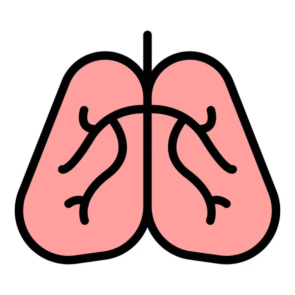 Pulmones Humanos Icono Contorno Vector Diagnóstico Roentgen Medicina Hospital Color — Vector de stock