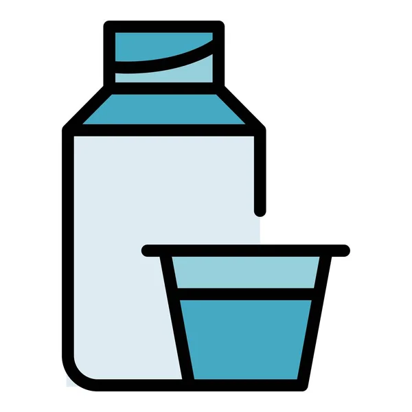 Syrup Bottle Icon Outline Vector Medicine Liquid Cough Beverage Color — Stock Vector