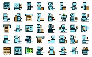 Çıkış simgelerindeki self servis ana hatları belirledi. Salf nakit. Terminal ince çizgi rengini beyazda tara