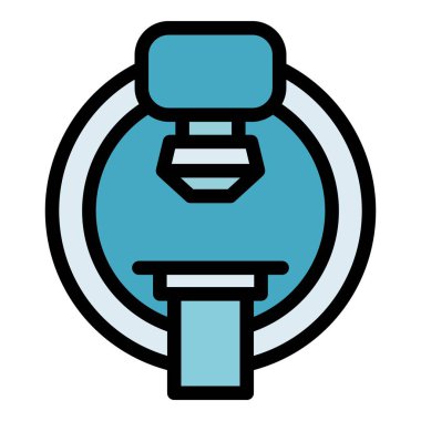 Manyetik rezonans tomografi ikonu ana hat vektörü. MR taraması. Tıbbi tarayıcı rengi düz