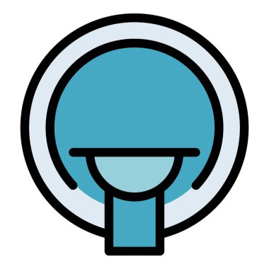 Manyetik tomografi ikonu ana hat vektörü. MR taraması. Tıbbi tarayıcı rengi düz