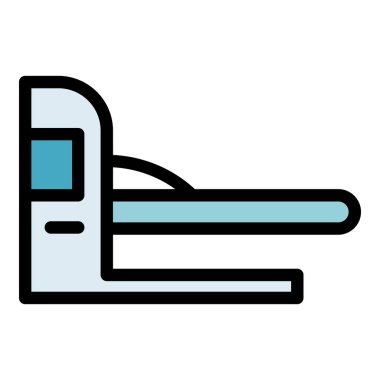 MRI tarayıcı simgesi ana hat vektörü. Manyetik rezonans. CT tarama rengi düz