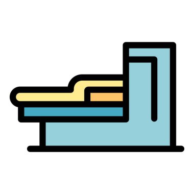 Ultrasound MRI ikon ana hatları vektörü. Manyetik rezonans. Tıbbi tarama rengi düz