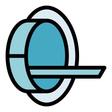 3D MRI ikon ana hatları vektörü. Tomografi taraması. Tıbbi tarayıcı rengi düz