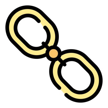 İş zinciri ikon ana hatları vektörü. Ofis işi. Şirket takım rengi düz