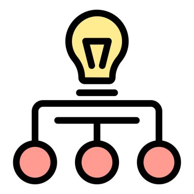 Takım çalışması fikri ikon ana hatları vektörü. Ofis işi. Pazarlama yöneticisi rengi düz