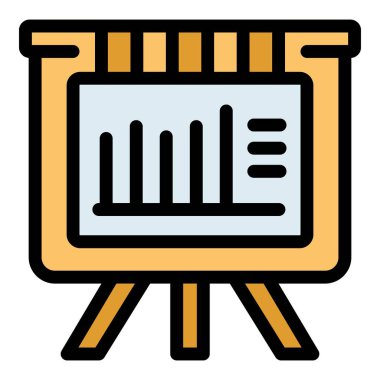Konferans simgesi ana hatları vektörü. Kağıt takımı. İş adamı fikir rengi düz