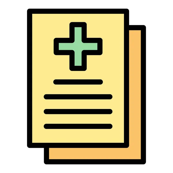 Medical Form Icon Outline Vector Health Checklist Doctor Report Color — Stock Vector