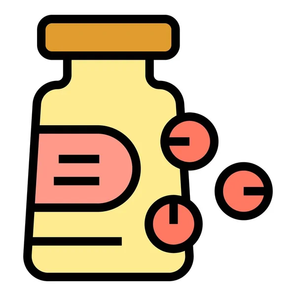 Pills Jar Icon Outline Vektor Medikamentenpille Apotheke Verschreibt Farbe Flach — Stockvektor
