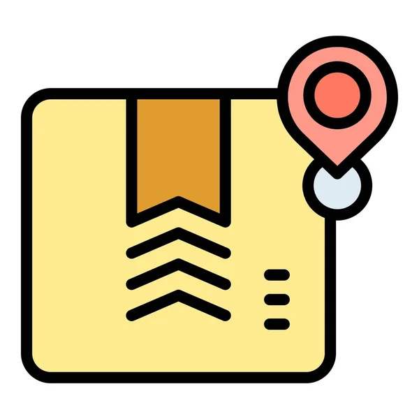 Parcel City Location Icon Outline Vector Delivery App Package Service — Stock Vector